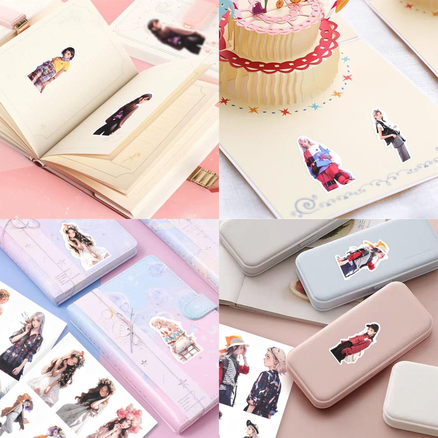 Scrapbook Stickers Set, 120Pcs Aesthetic Girls Stickers for Journaling, Bullet Journals, and Water Bottles
