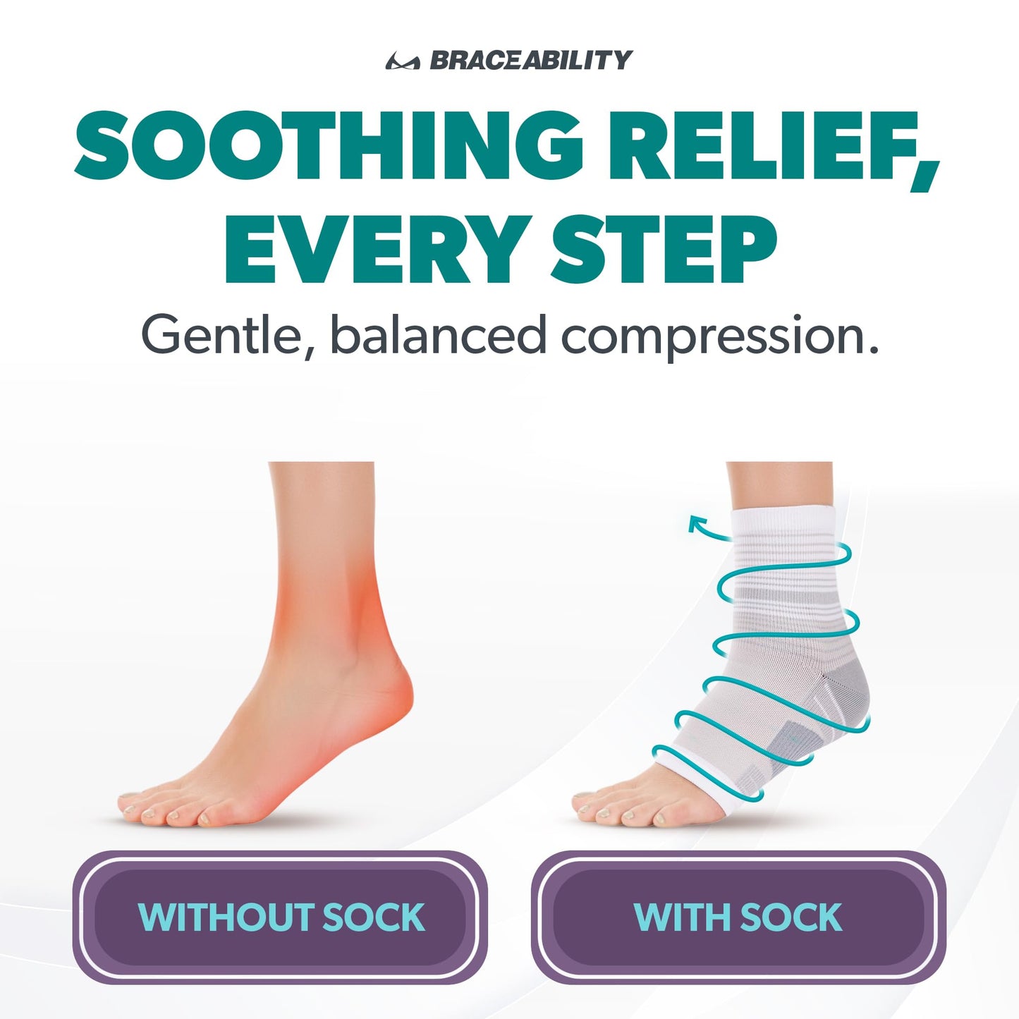 Diabetic Compression Ankle Socks for Neuropathy and Swelling Relief - Black - Large