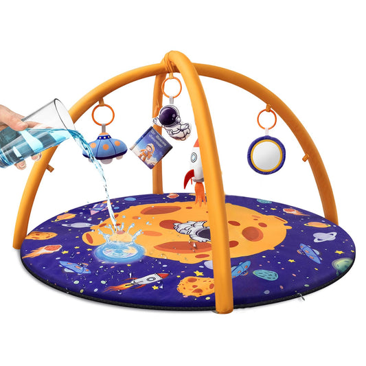 Waterproof Baby Play Mat with Detachable Toys, Cosmic Tummy Time Activity Gym, Anti-Slip Sensory Floor Mat for Newborns, 35.83 x 35.83 in (91 x 91 cm)