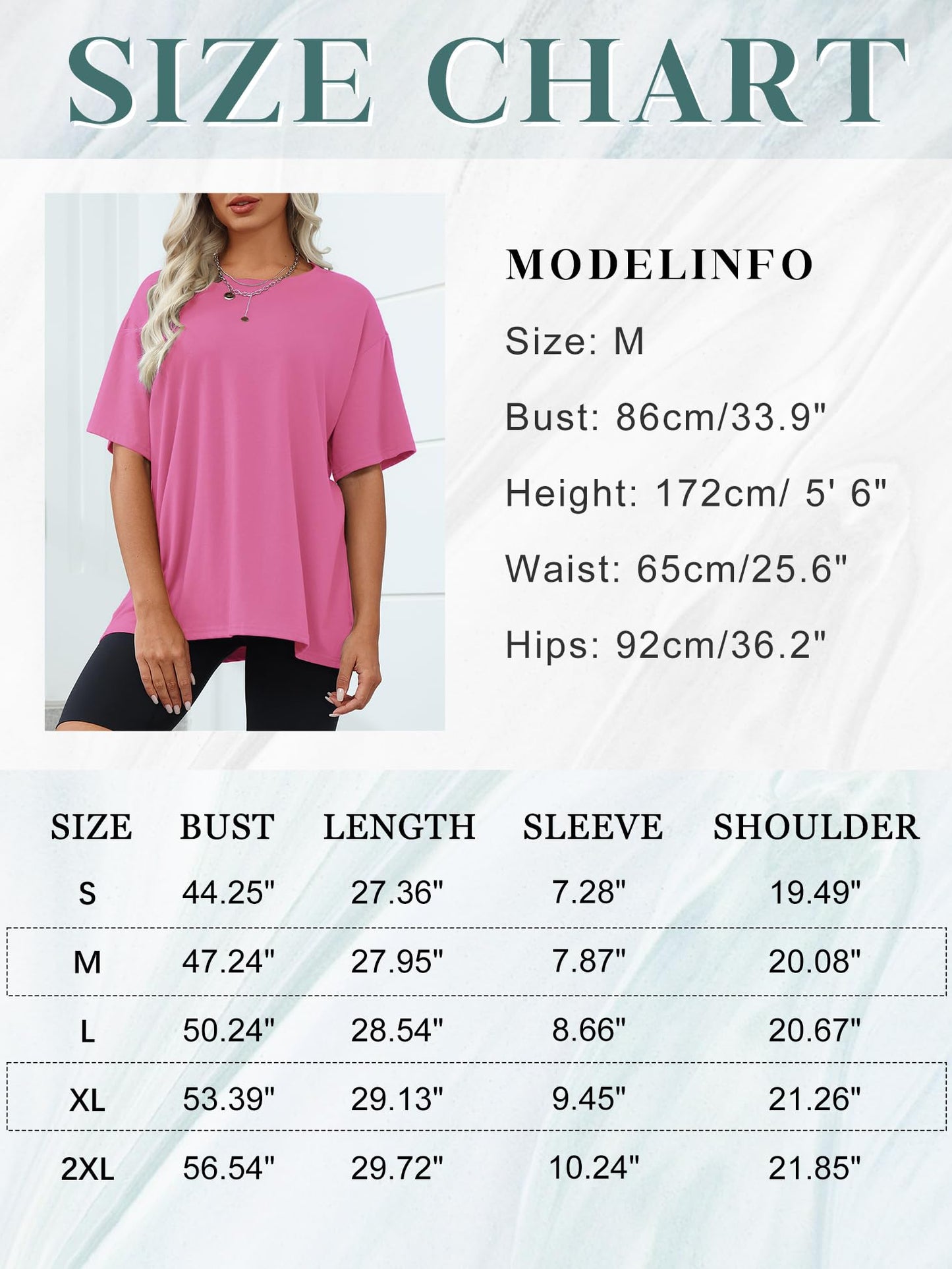 Pink Medium Women's Oversized T-shirt, Short Sleeve Loose Fit Casual Top, Summer Blouse