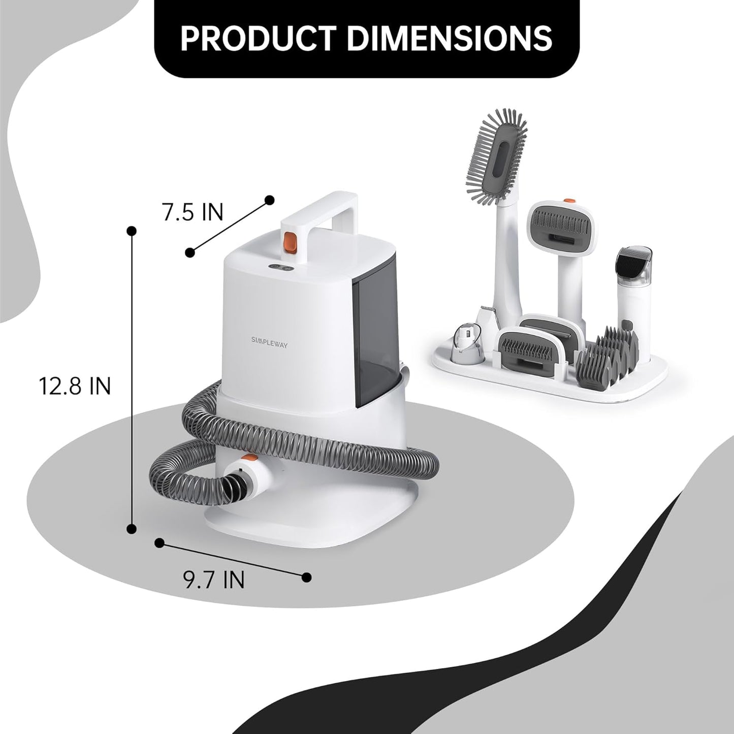 Portable Pet Grooming Vacuum with Powerful Suction & Specialized Tools