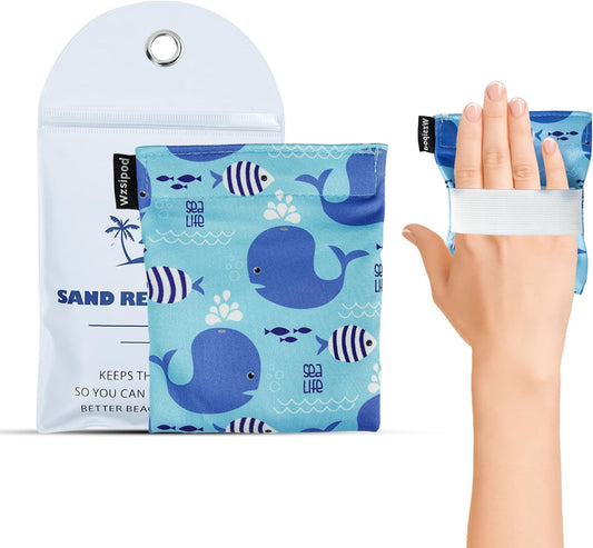 Beach Sand Removal Bag | Gentle, Skin-Friendly & Talc-Free | Natural Alternative for Effective Sand Cleaning (Whale)