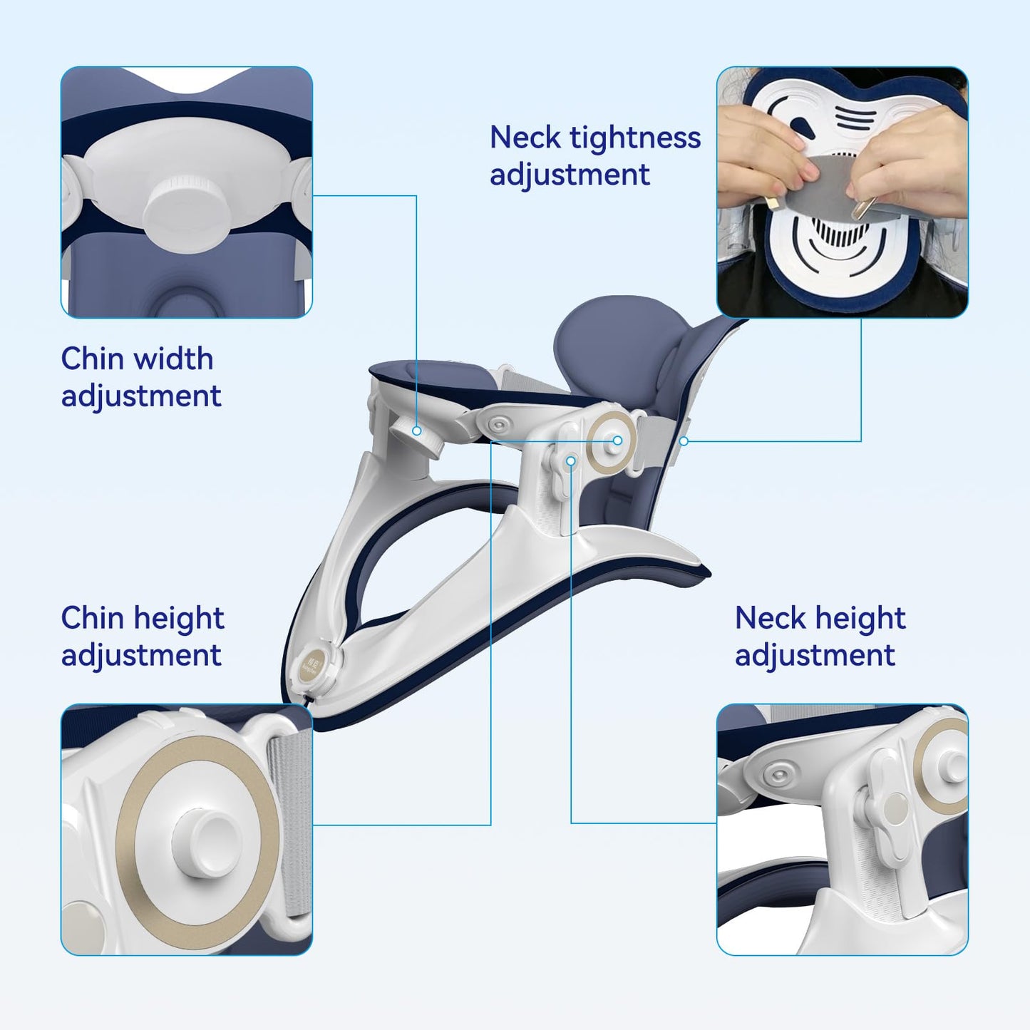 Adjustable Cervical Traction Device and Neck Stretcher for Pain Relief