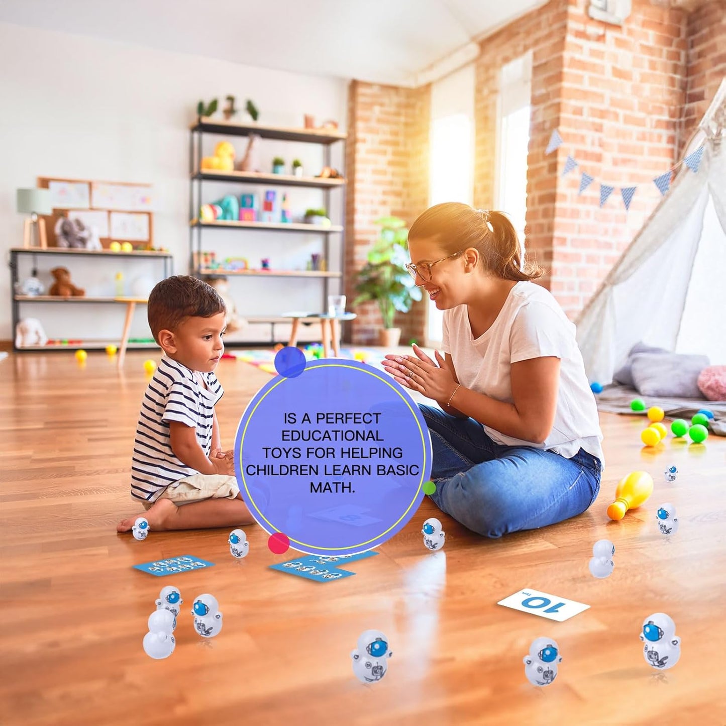 Math Education Toys for Kids, 50-Piece Mini Tumbler Set for Learning and Fun