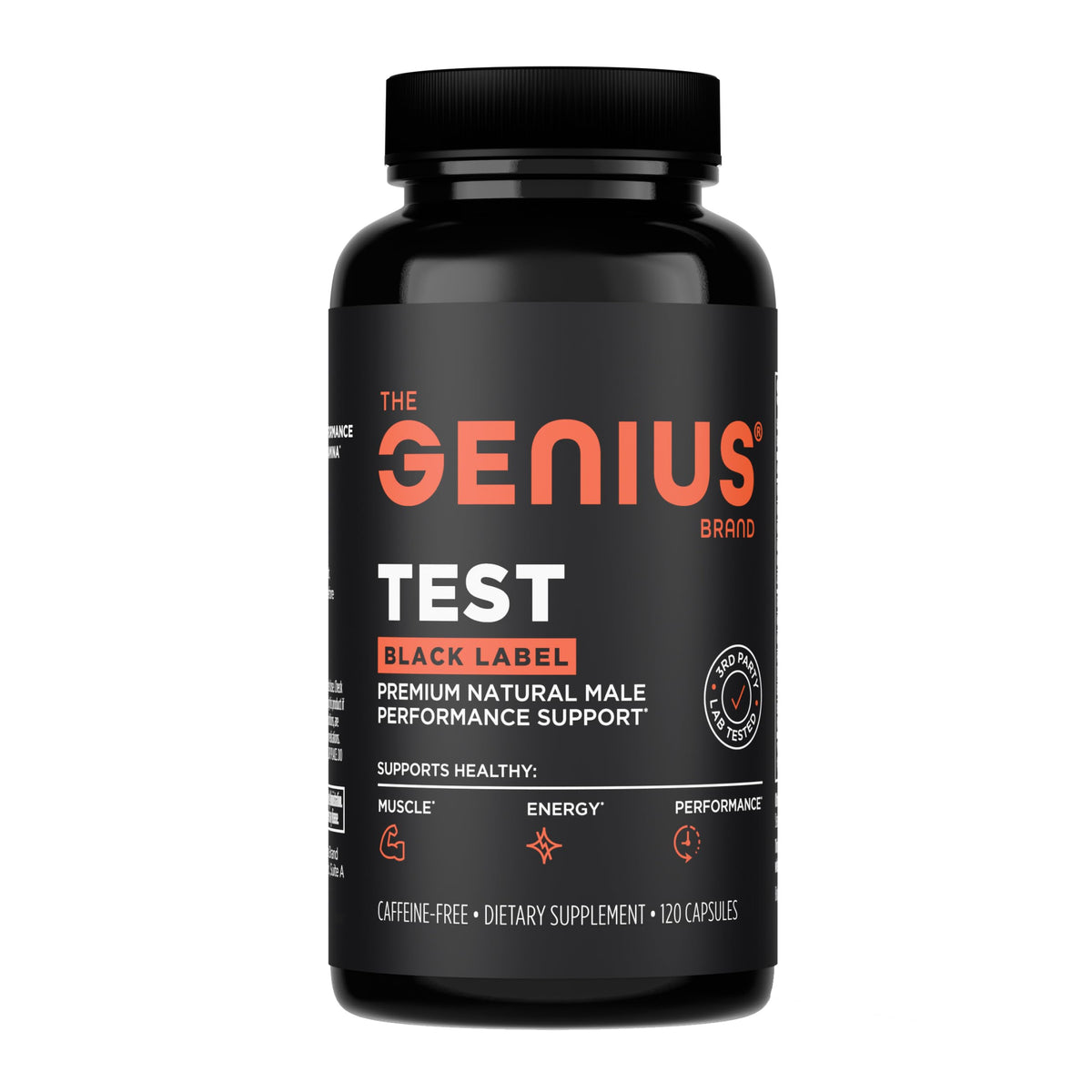 The Genius Brand Test Black Label Testosterone Supplement for Men - Muscle & Energy Support, 120 Capsules