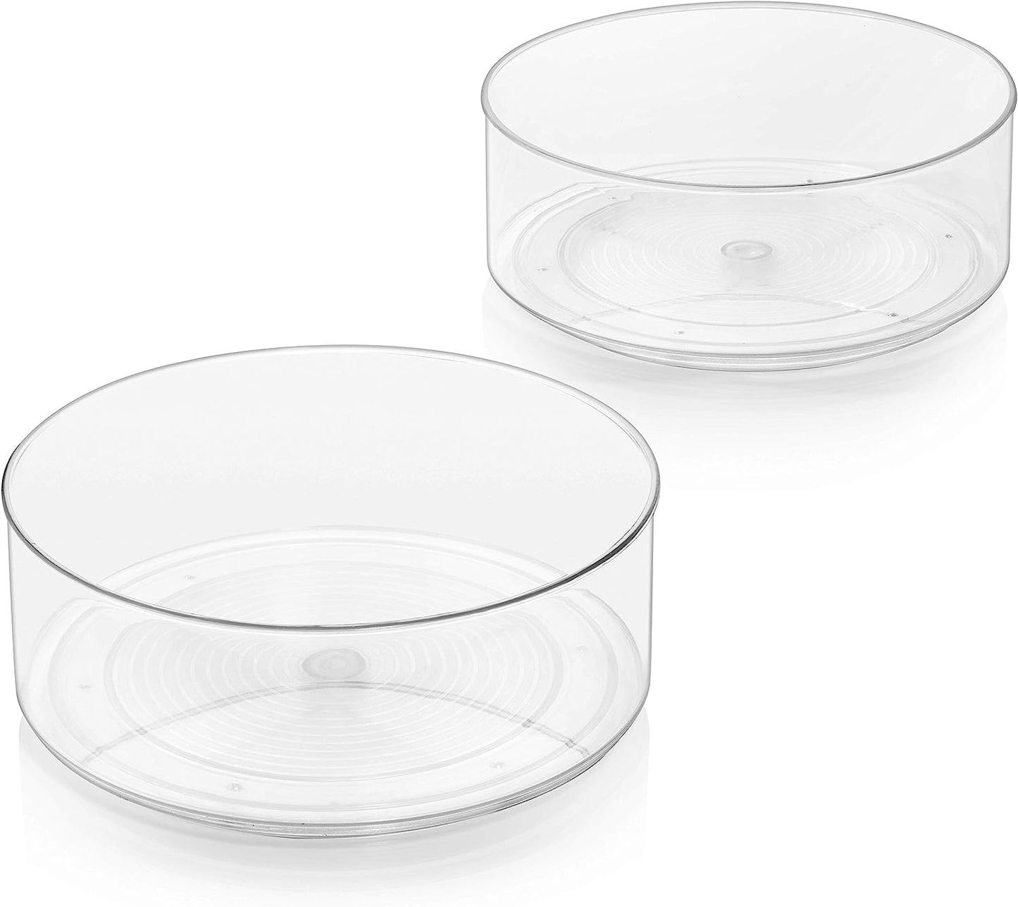 2pk 9" x 3.5" Clear Plastic Lazy Susan/Spice Rack/Cabinet Organizers