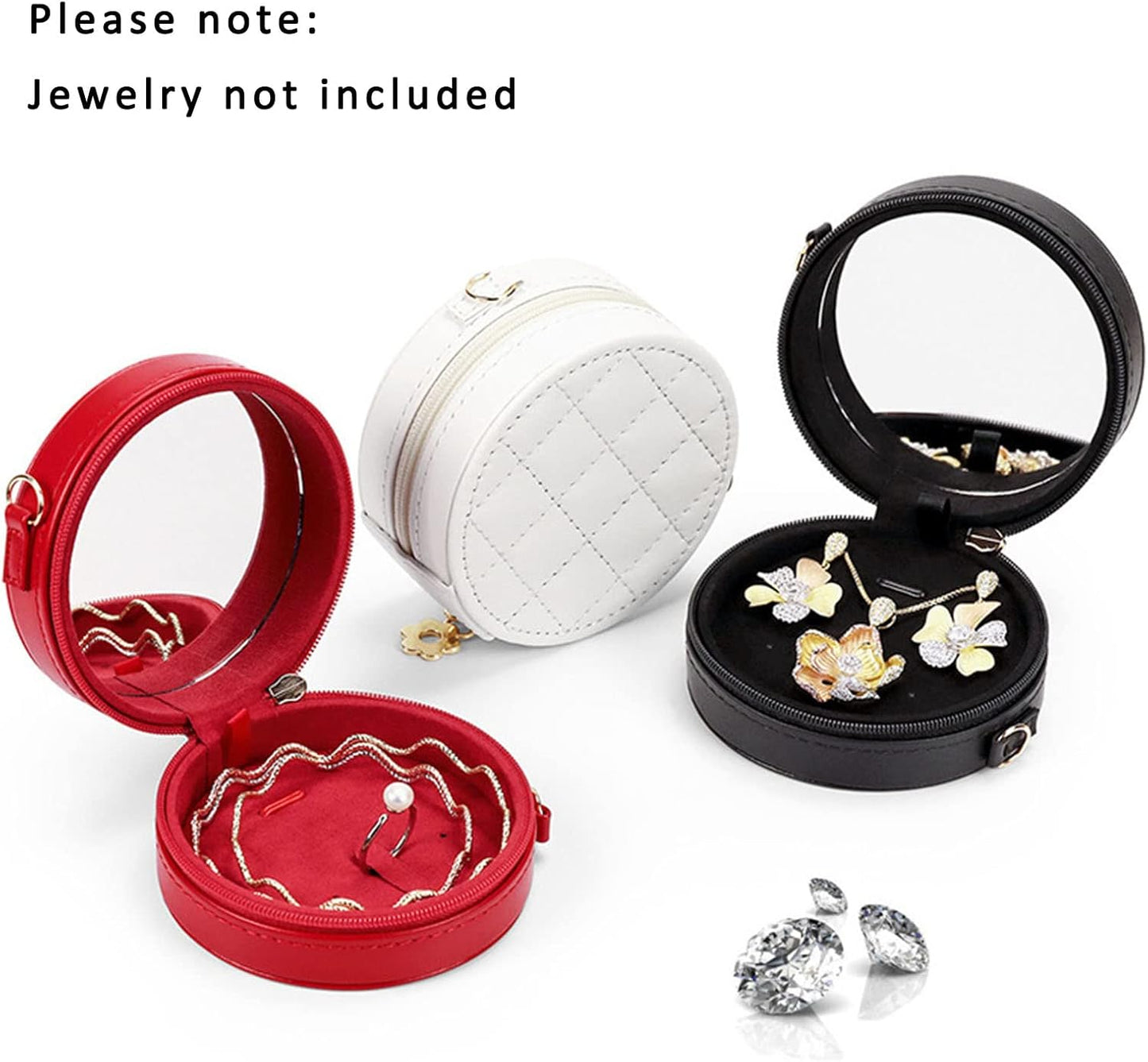 Mini Jewelry Travel Case: Portable Organizer for Rings, Earrings, Necklaces - Holds Everything!