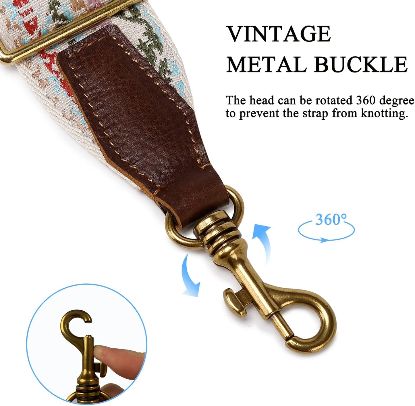 Adjustable Cowhide Head Wide Shoulder Strap for Bags and Guitars