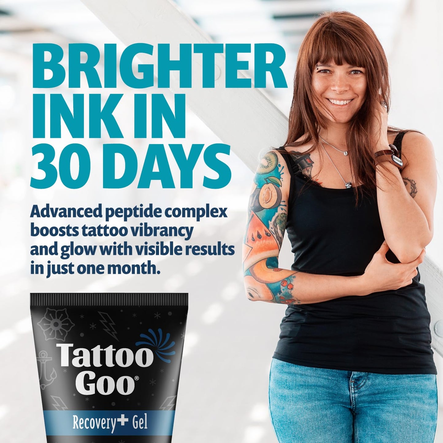 Tattoo Goo Recovery Gel for Tattoo Aftercare - 2 oz (60 ml) - Hydrating & Brightening Gel with Panthenol, Allantoin & Glycerin