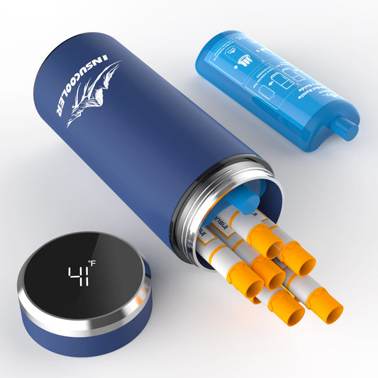 Insulin Cooler Travel Case with Digital Temperature Display, 48-Hour Cooling for 3-7 Pens, TSA Approved