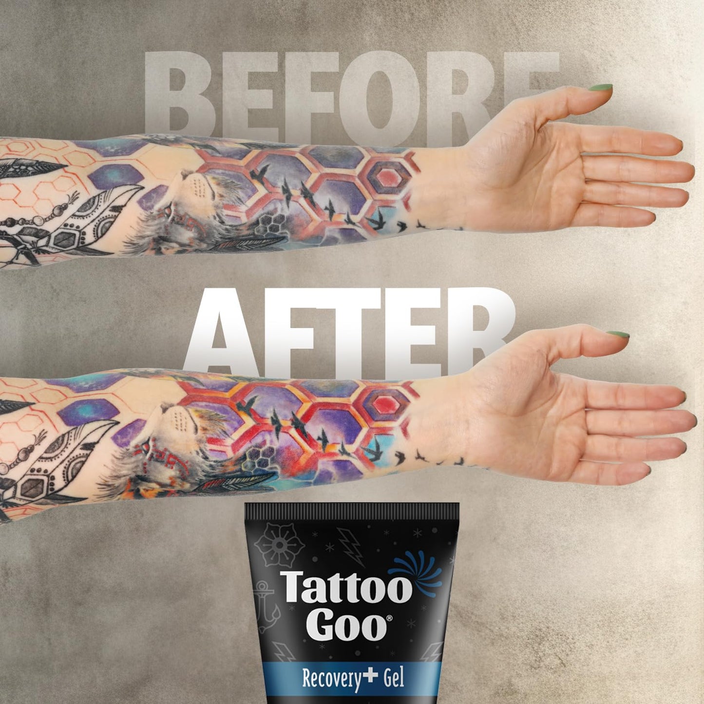 Tattoo Goo Recovery Gel for Tattoo Aftercare - 2 oz (60 ml) - Hydrating & Brightening Gel with Panthenol, Allantoin & Glycerin
