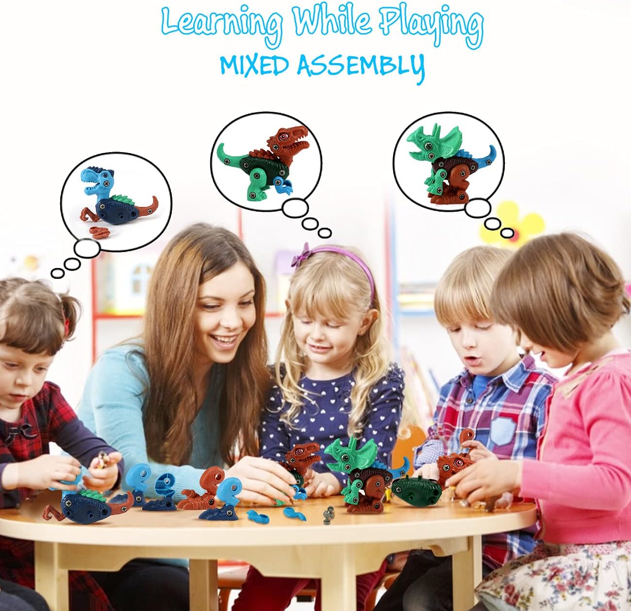 Engaging STEM Dinosaur Toys for Kids 3-8 Years - Educational Building Sets with Electric Drill