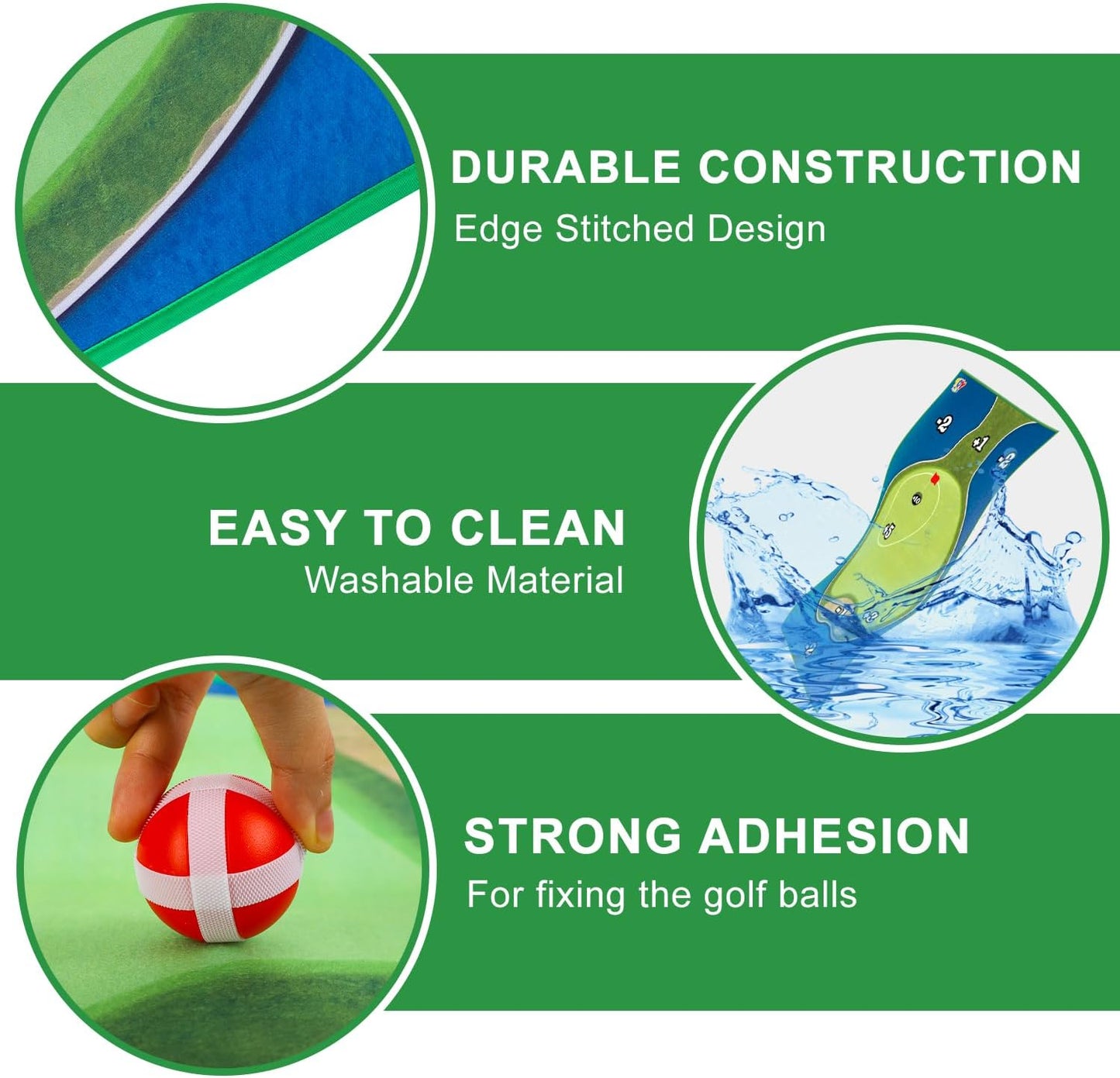 Golf Chipping Practice Mat Set for Indoor & Outdoor Fun - Family & Party Games
