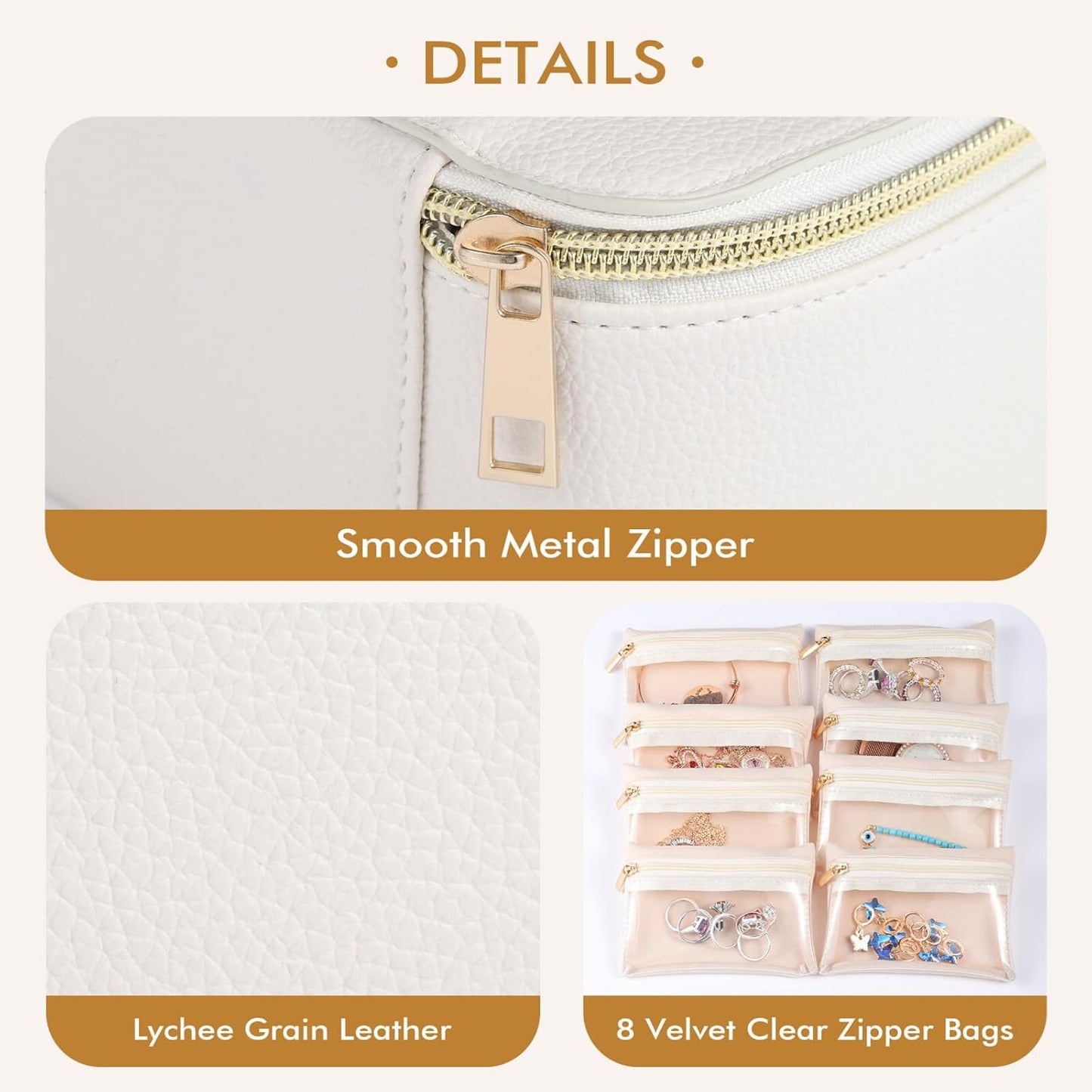 Ultimate Bridesmaid Gifts: White Travel Jewelry Case with Embroidered 'S' - Safe & Stylish Storage