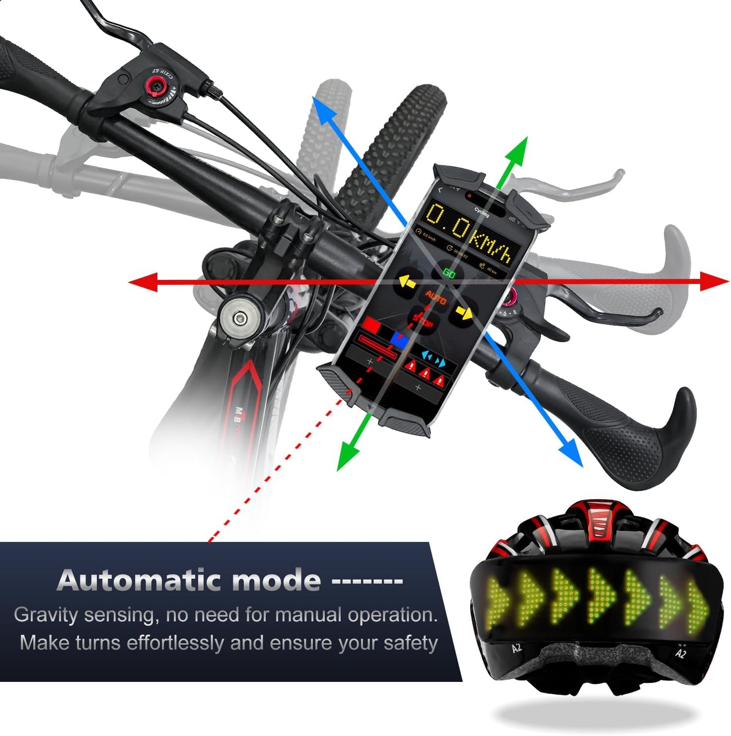 Smart LED Helmet Tail Light: Brake-Sensing, USB Rechargeable, Adjustable Sensitivity