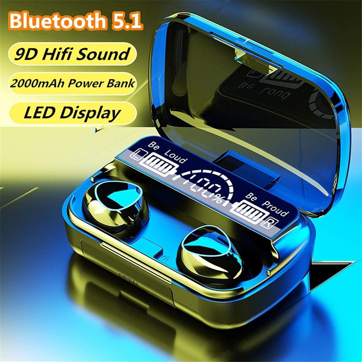 Wireless Earbuds with 122H Playtime, IPX7 Waterproof, Noise Cancellation for Sports