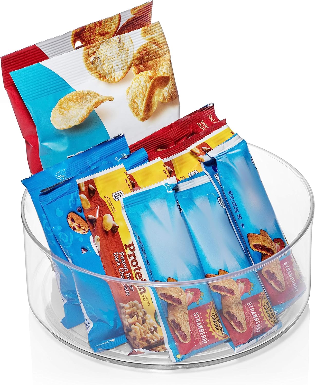 2pk 9" x 3.5" Clear Plastic Lazy Susan/Spice Rack/Cabinet Organizers