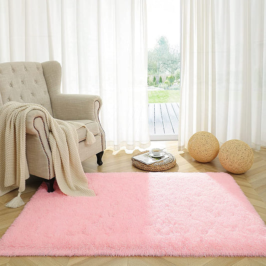 3x5 Feet Pink Soft Plush Shaggy Area Rug