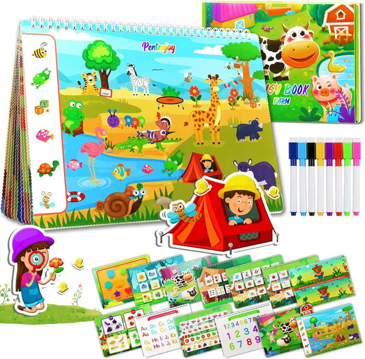 Engage Toddlers with 24 Theme Busy Book - Perfect for Pre-K Learning & Homeschool Activities