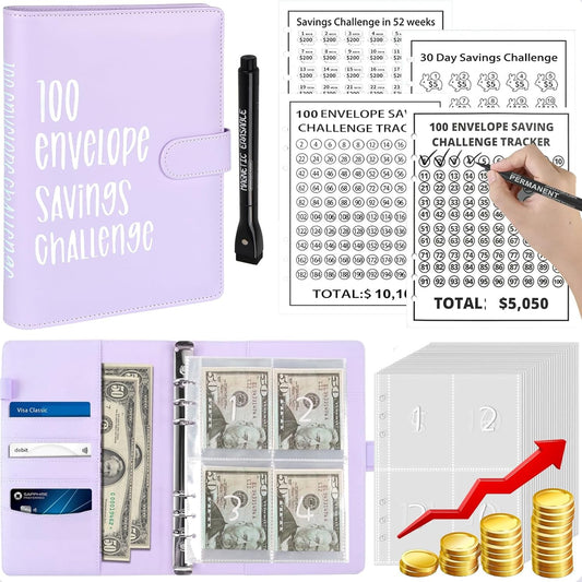 Achieve Your Savings Goals: 100 Envelope Money Savings Challenge Book - Organize & Track Finances, Save Up to $10,100