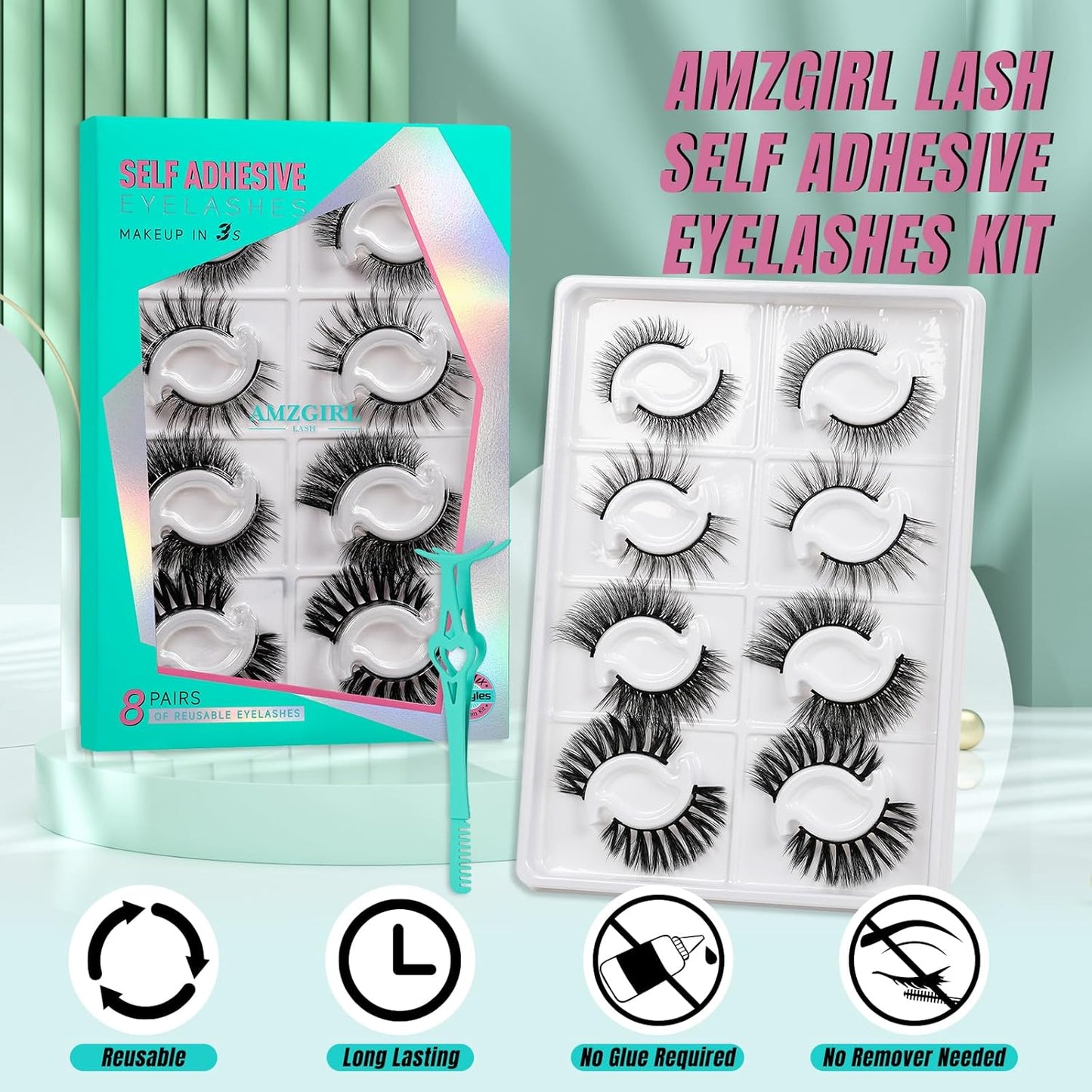 Ultimate Guide to Reusable Self-Adhesive Eyelashes: 8 Pairs with Tweezer, 4 Styles from 8-17mm for Lash Extensions at Home