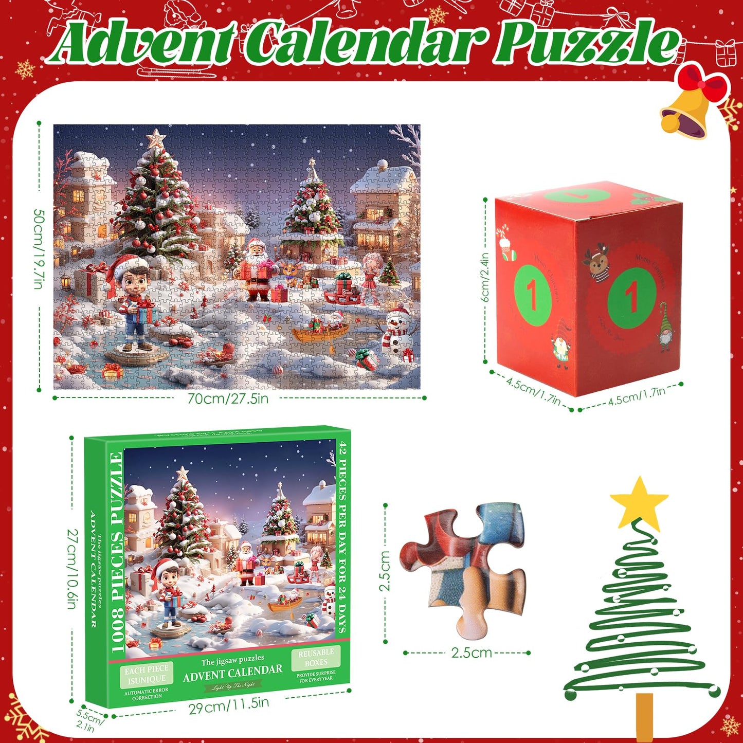 Christmas Advent Calendar Jigsaw Puzzle - Lake Scene - 1008 Pieces
