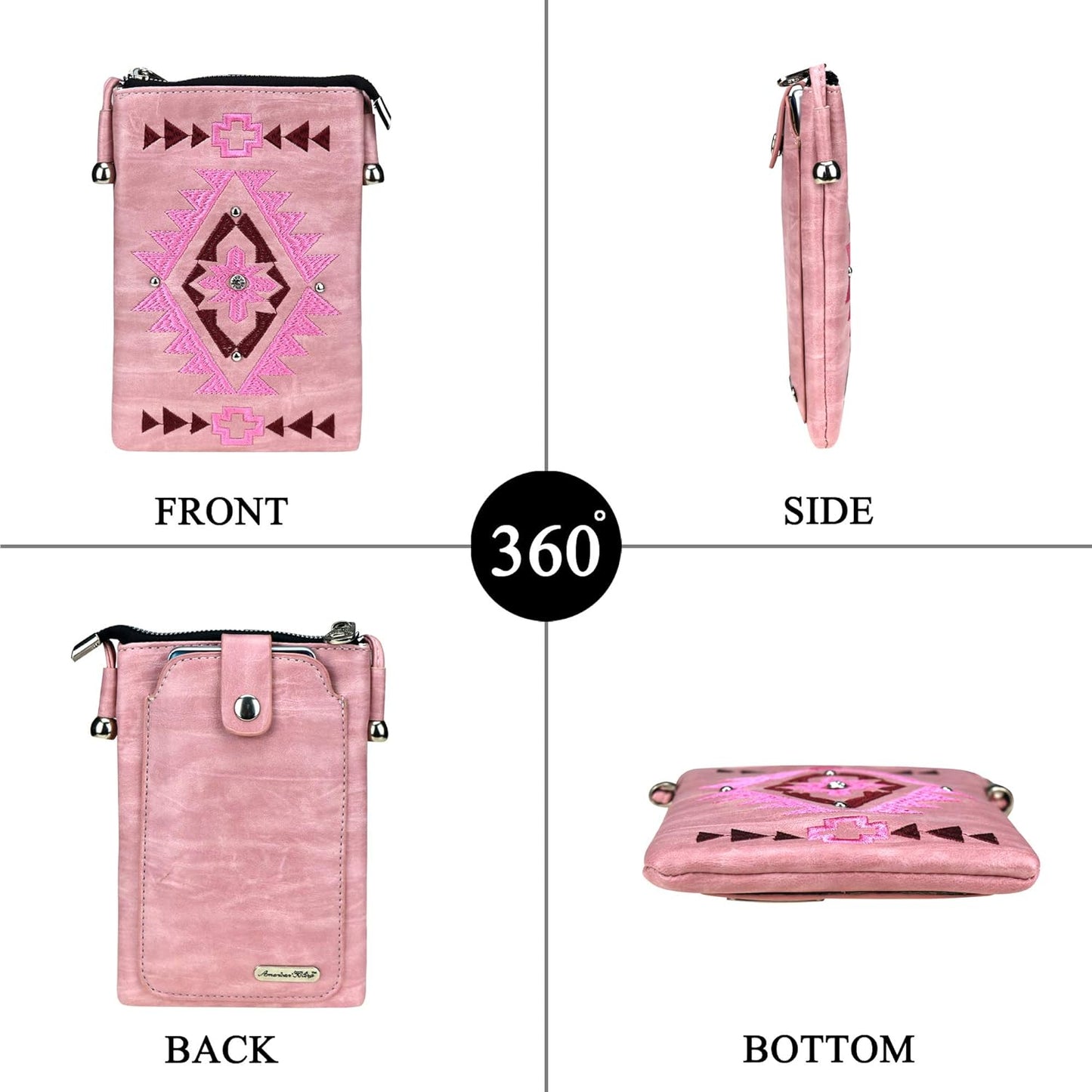Trendy Pink Fringe Crossbody Purse for Women: Western Vegan Leather Cell Phone Bag
