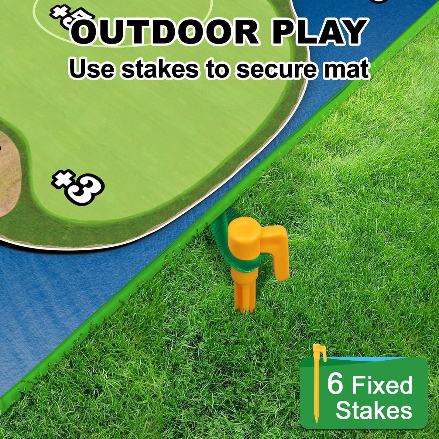 Golf Chipping Practice Mat Set for Indoor & Outdoor Fun - Family & Party Games