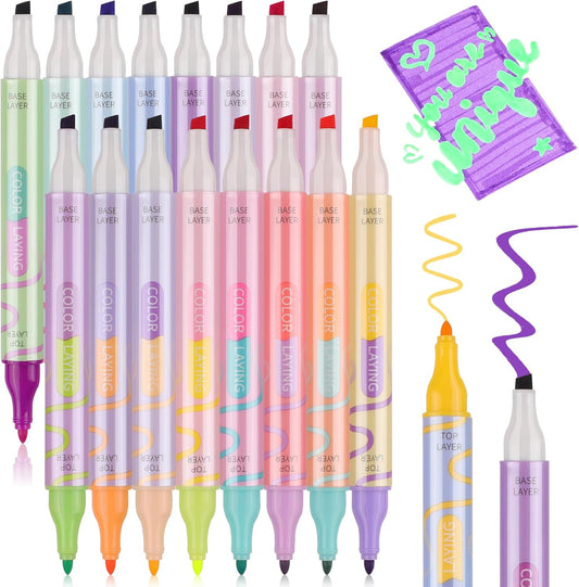 Dual Tip Magic Markers - 32 Vibrant Colors, Quick-Dry & Non-Toxic - Perfect for Artists