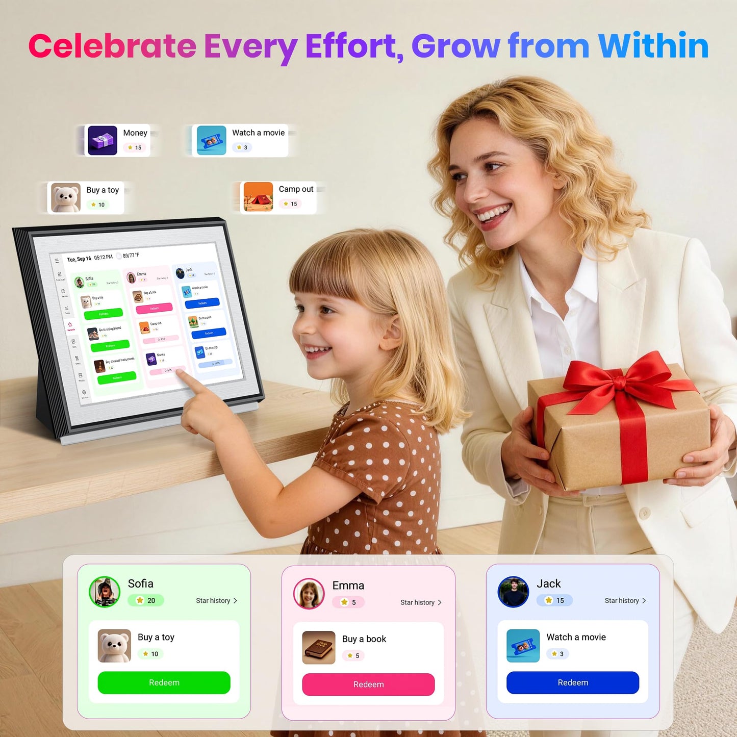 10.1″ Digital Calendar and Smart Touchscreen Interactive Display Organizer