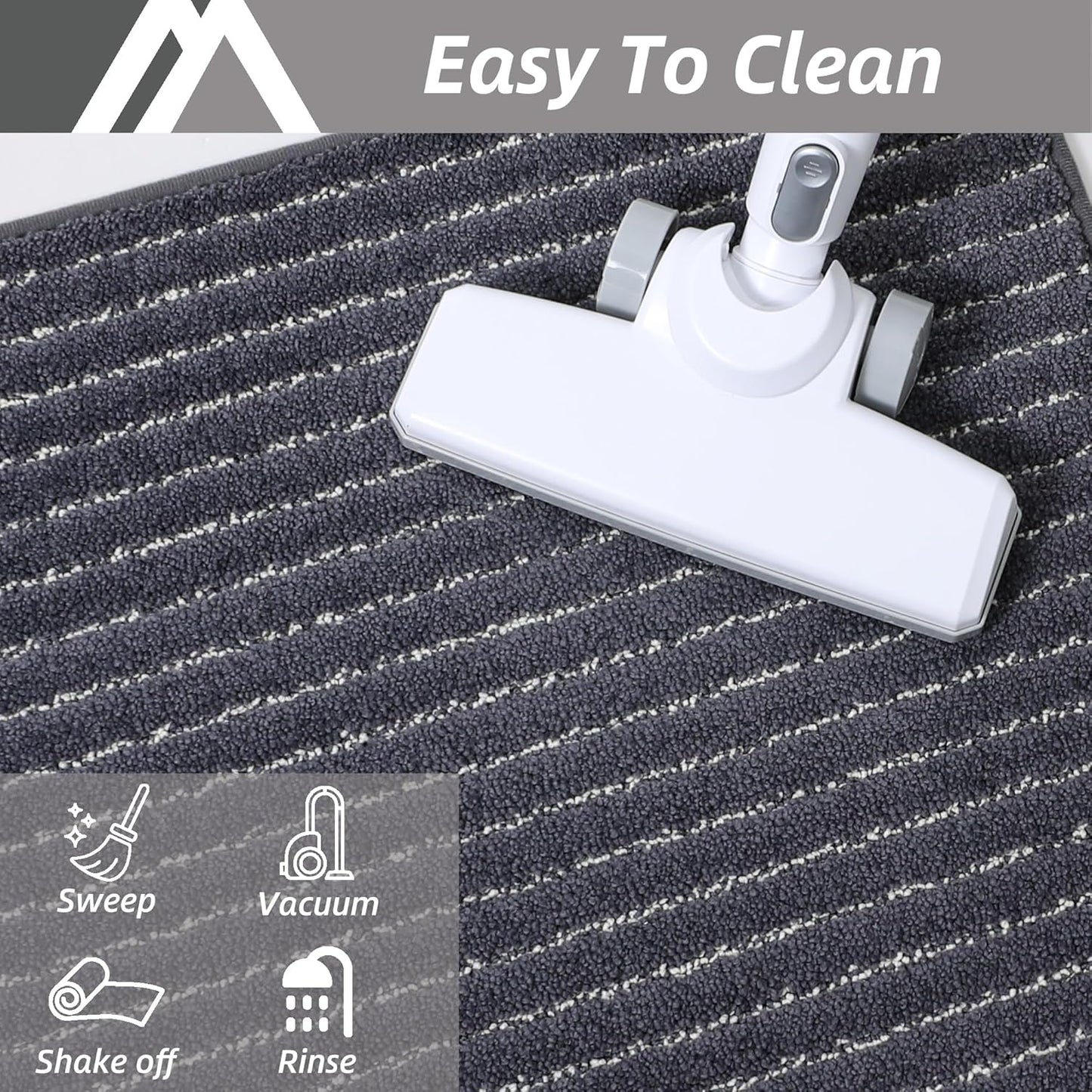 Dark Grey Indoor Door Mat 20"x32" - Absorbent, Anti-Slip Rug for Wet Shoes & Paws