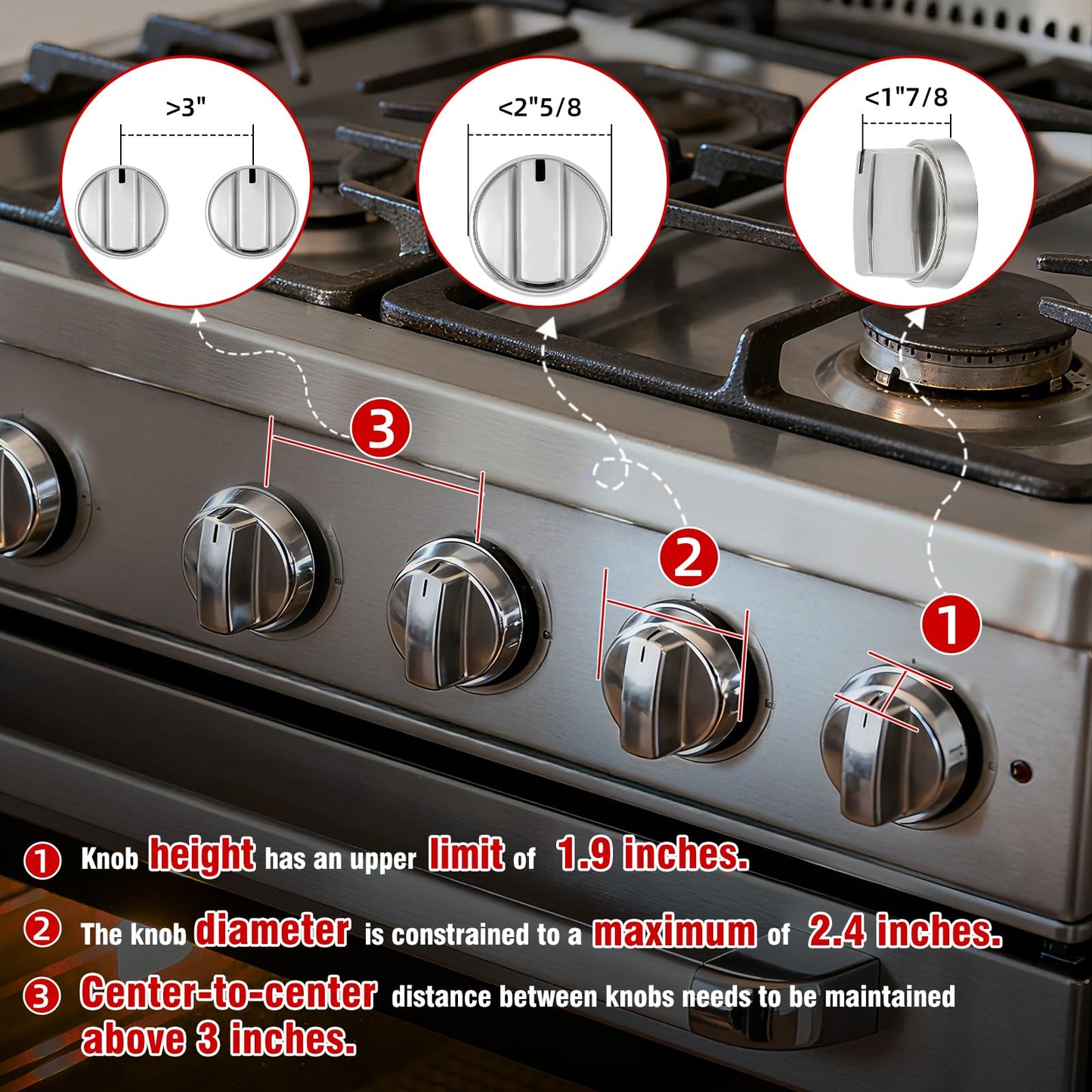 5-Pack Child Safety Stove Knob Covers - Heat Resistant Gas Oven Lock