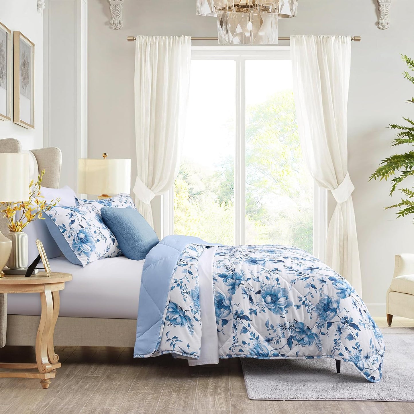 Queen Size Down Alternative Comforter Set: Warm, Hypoallergenic & Machine Washable