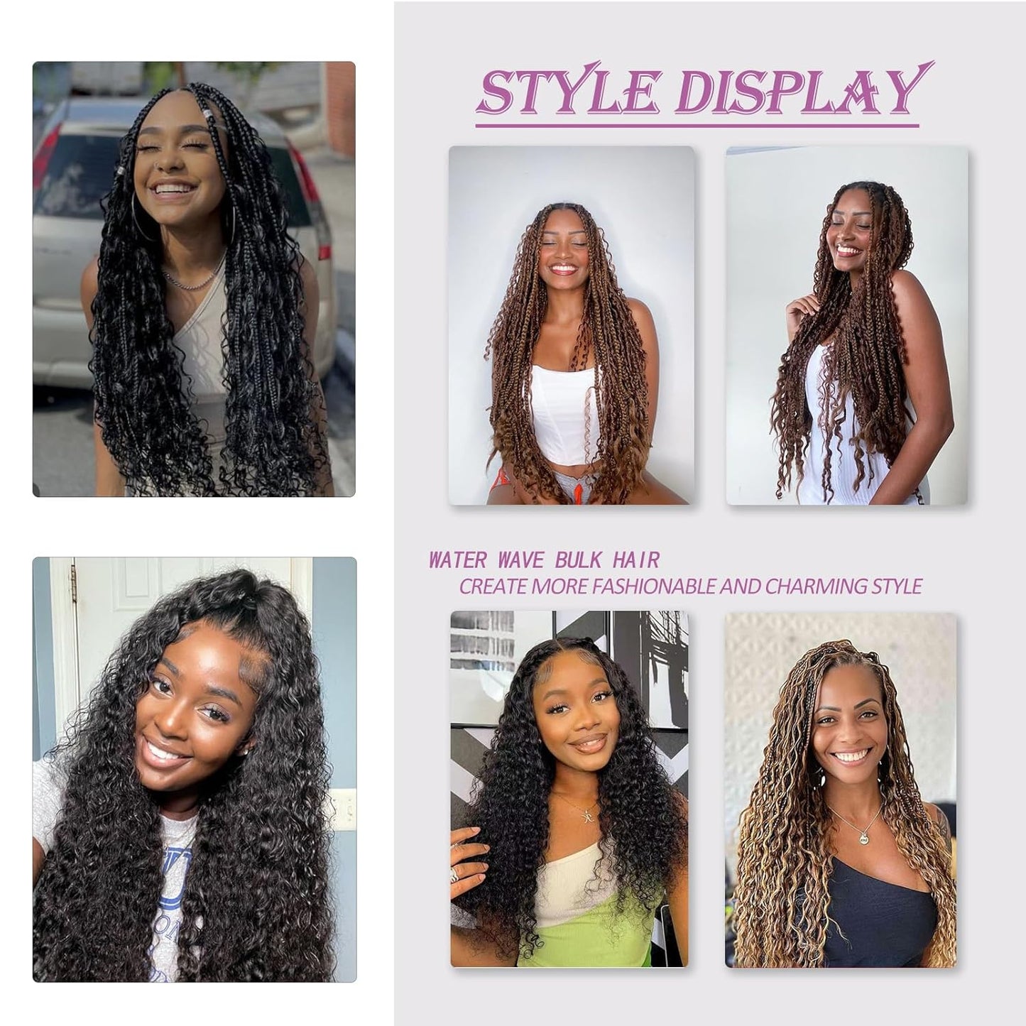 22" Blonde 613 Bulk Hair for Braiding, 155g Total for 2 Bundles - Bohemian Braids Ready