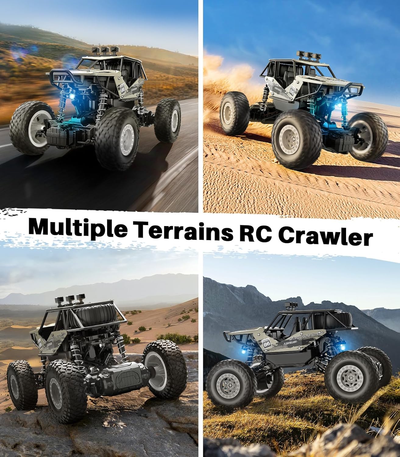 All-Terrain RC Monster Truck - Durable Metal Shell, Dual Batteries, 1/20 Scale