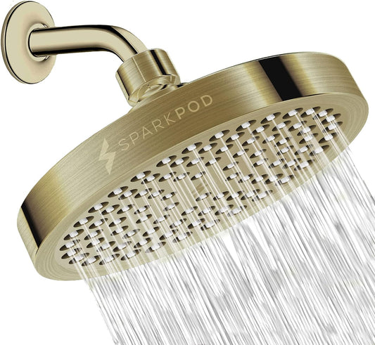 High-Pressure 6 Inch Antique Brass Rainfall Shower Head - Luxury Design with Easy Install
