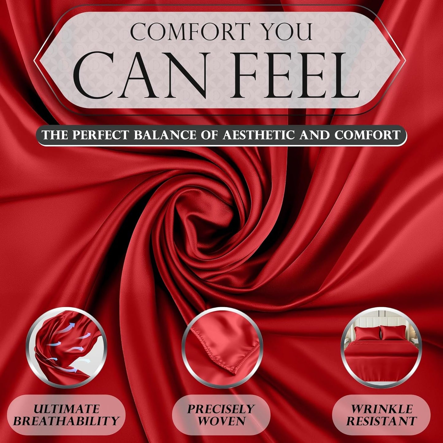 Luxurious Twin Satin Sheet Set 3 Pcs, Deep Pocket - Perfect for a Comfortable Sleep
