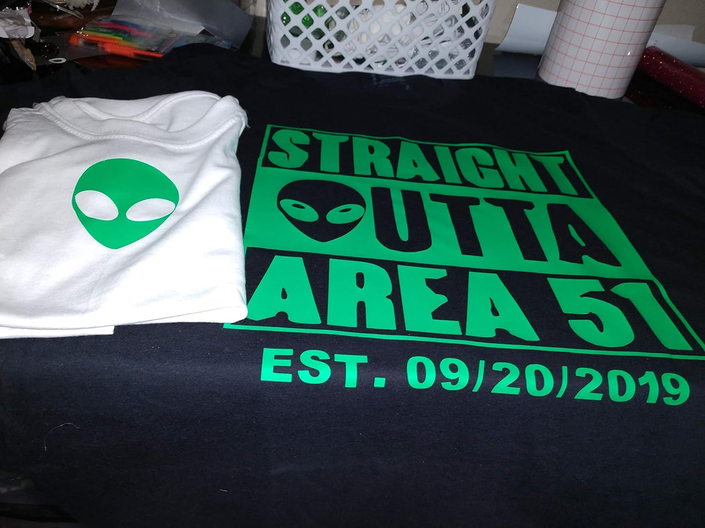Fluorescent Neon Green Heat Transfer Vinyl, 1x12ft - Perfect for T-Shirts & Crafts