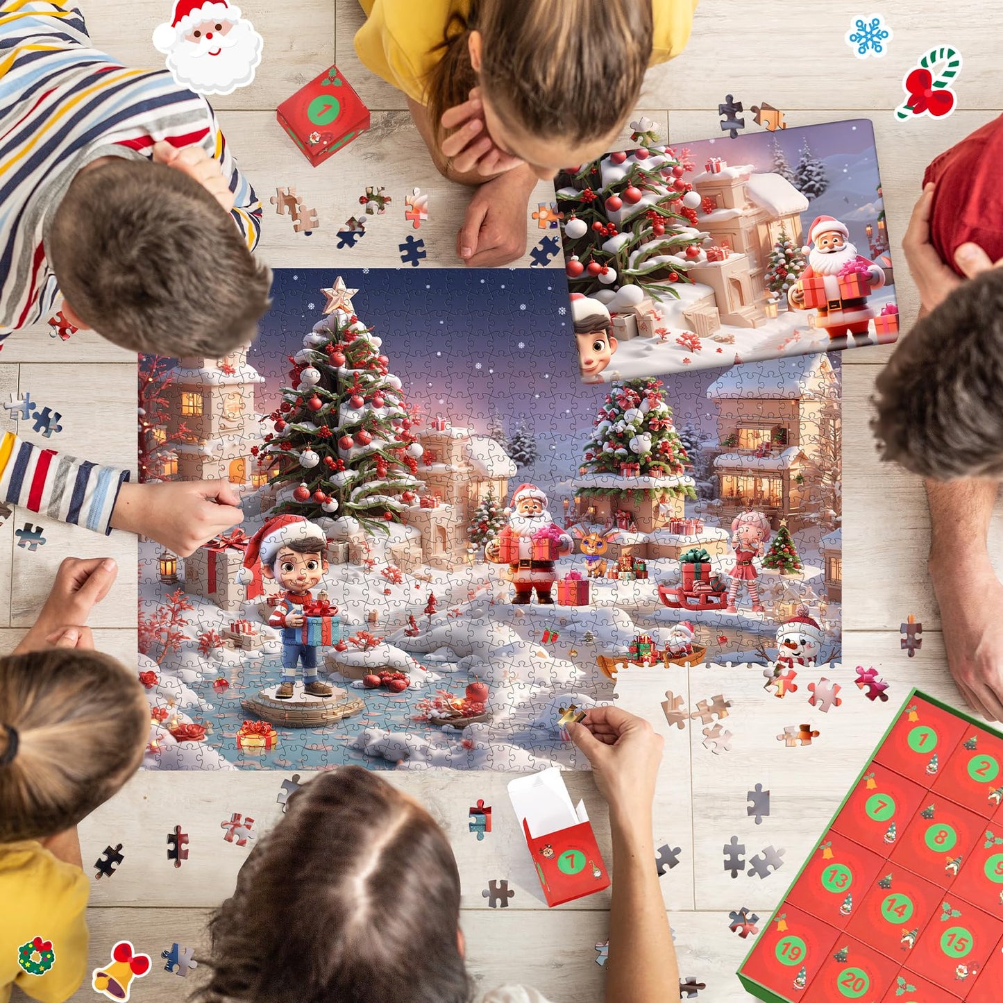 Christmas Advent Calendar Jigsaw Puzzle - Lake Scene - 1008 Pieces