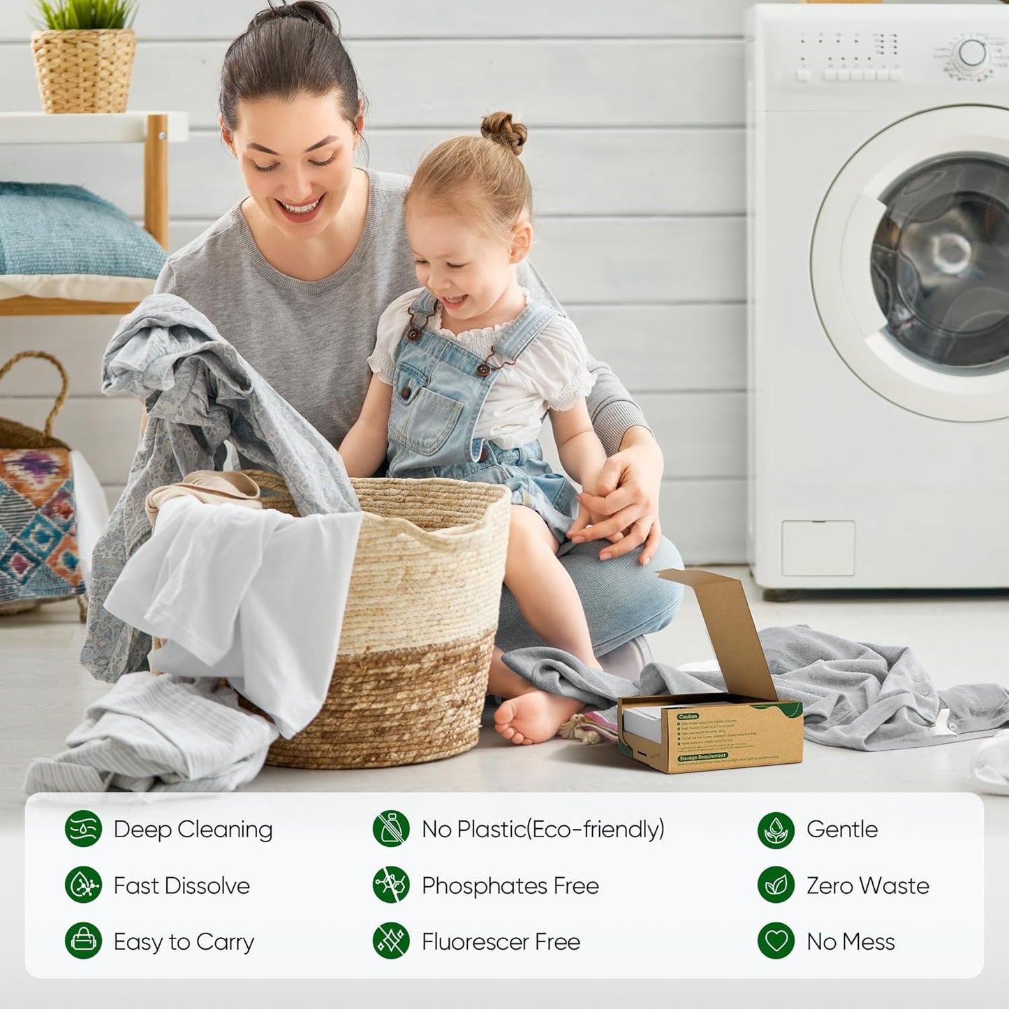 150 Sheets Travel Laundry Detergent Sheets, 300 Loads, Eco-Friendly & Space-Saving - Fresh Linen Scent