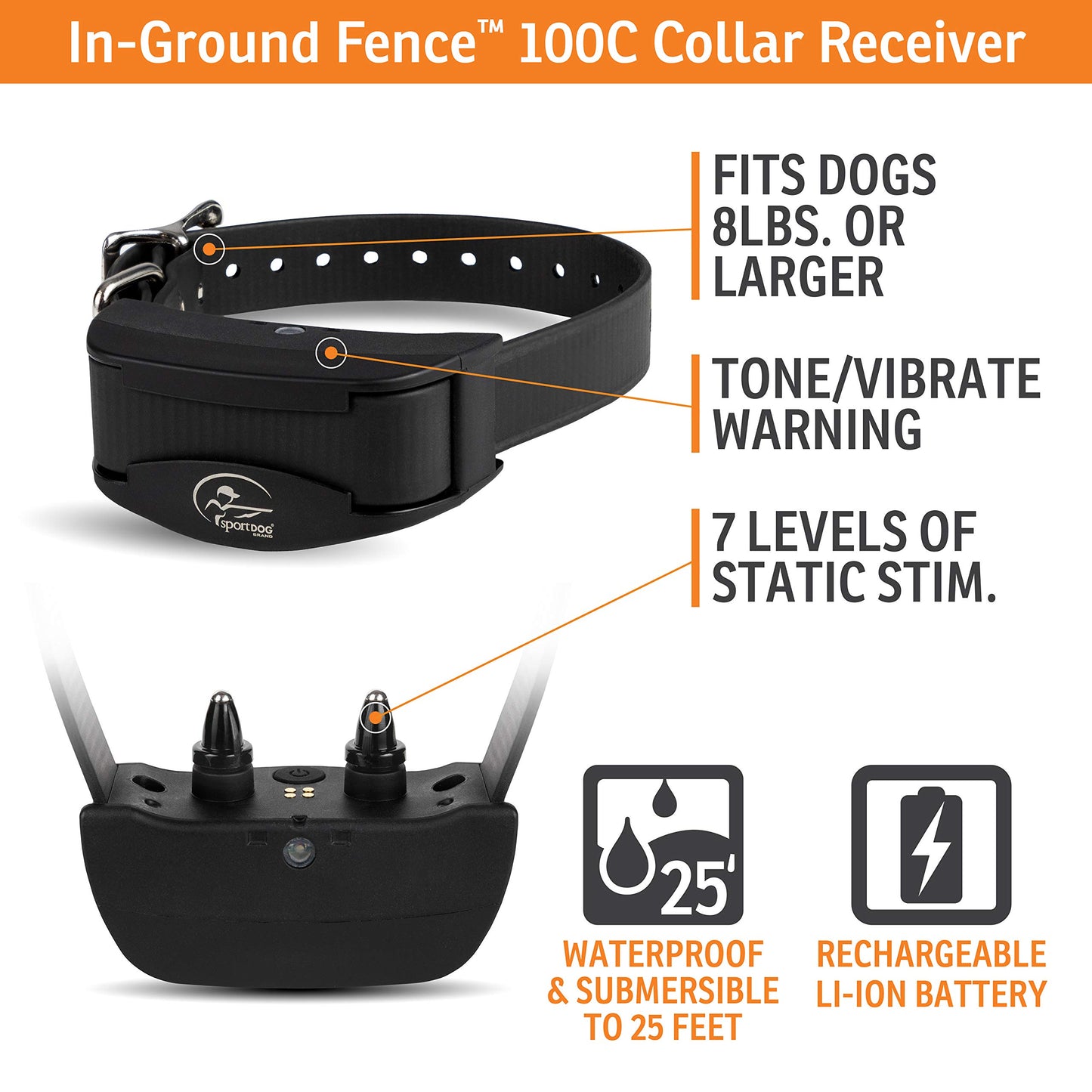 SportDOG Rechargeable In-Ground Fence System for 2 Dogs - Waterproof Pet Containment Kit with 1,000 ft Wire