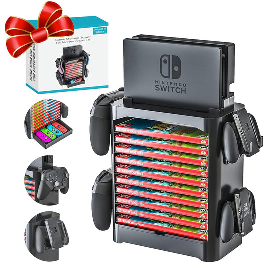 Nintendo Switch Game Storage Tower - Organize Games, Controllers & Accessories