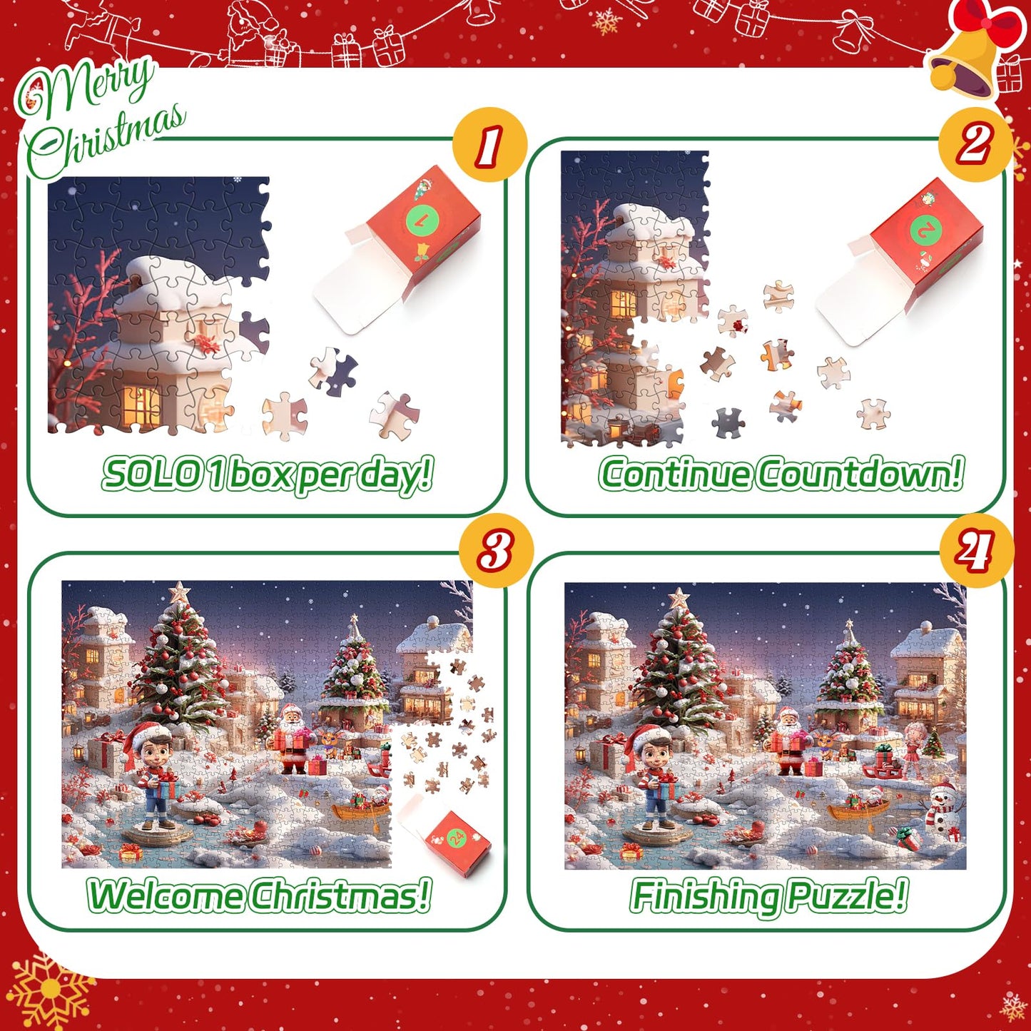 Christmas Advent Calendar Jigsaw Puzzle - Lake Scene - 1008 Pieces