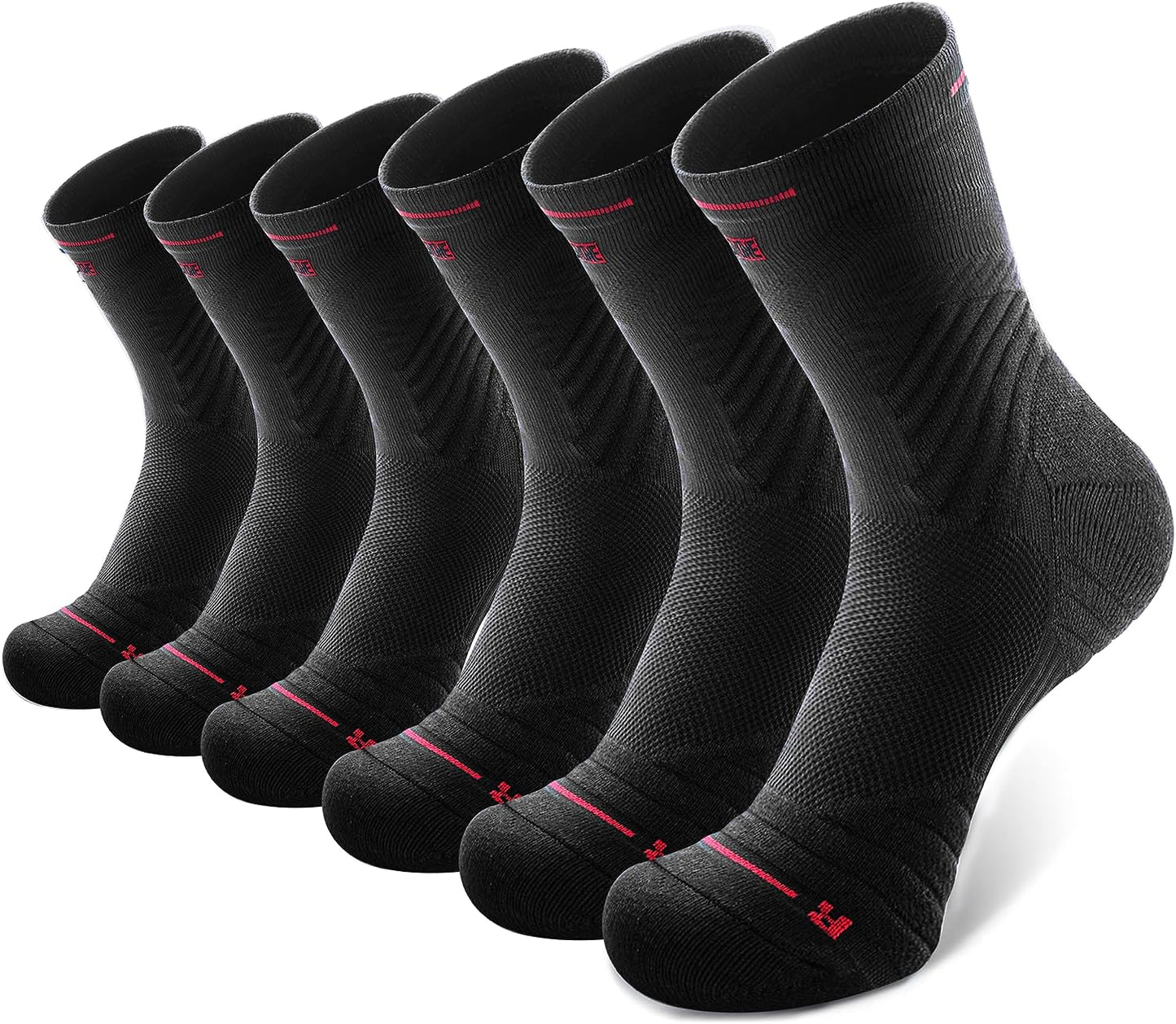 3 Pairs Size M Elite Breathable Compression Cushion Athletic Crew Socks