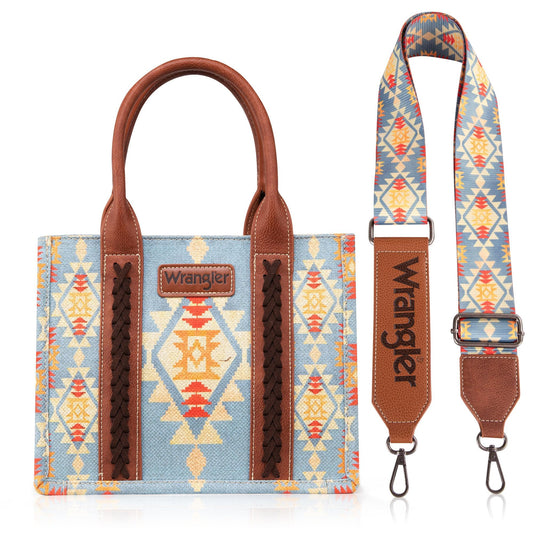 Wrangler Purses and Handbags for Women Boho Aztec Tote Bag Hobo Shoulder Top Handle Handbags with Wide Guitar Strap Fall Collection Birthday Gift WG2202-MIXWCF