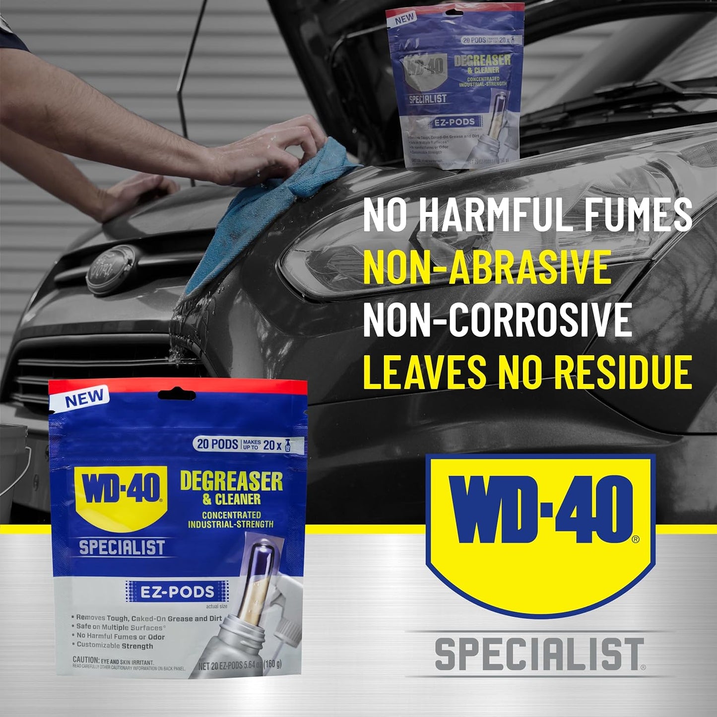 Maximize Efficiency with 20-Pack WD-40 Specialist Degreaser & Cleaner EZ-PODS - Multi-Surface, Custom Strength