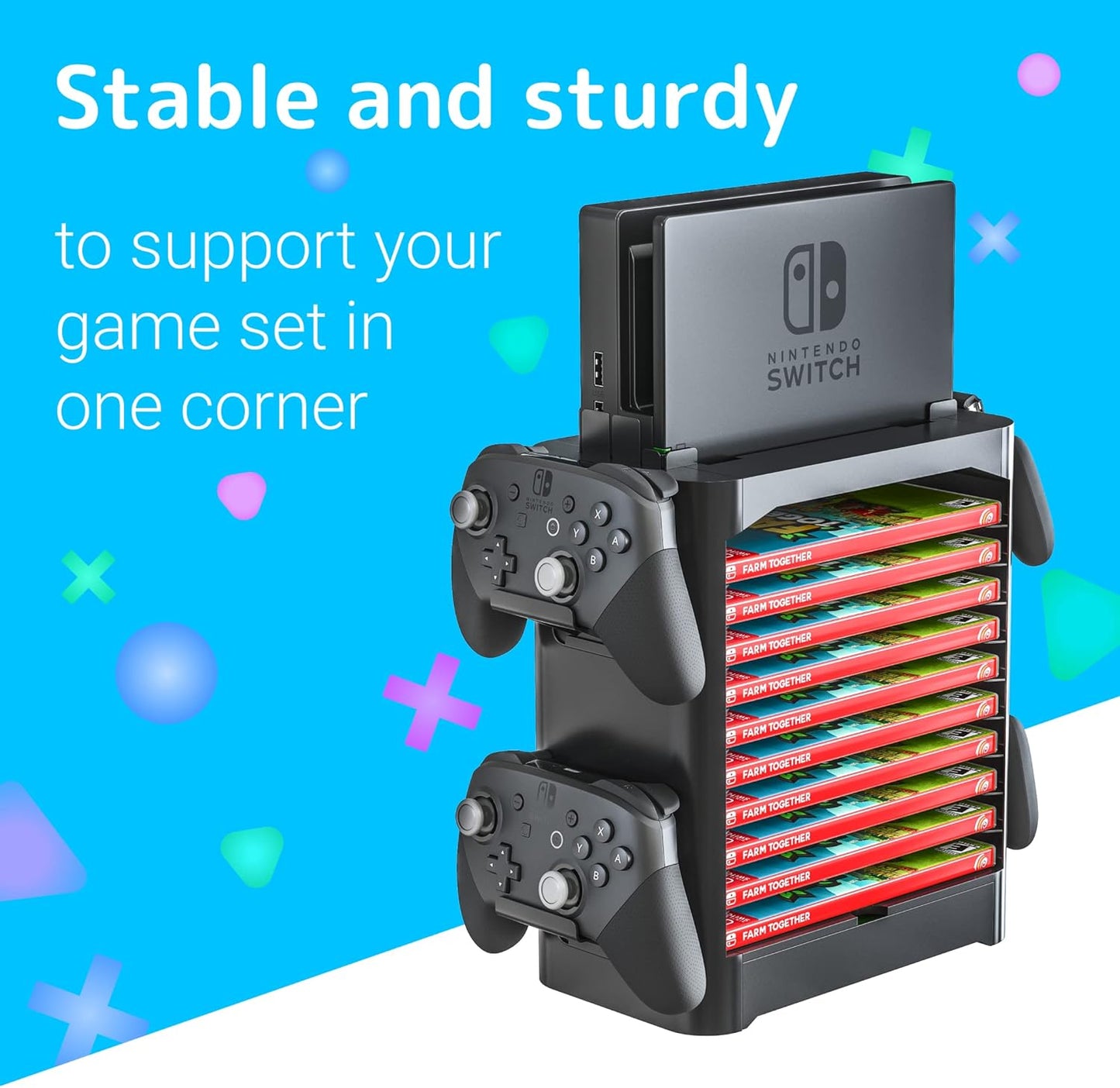 Nintendo Switch Game Storage Tower - Organize Games, Controllers & Accessories