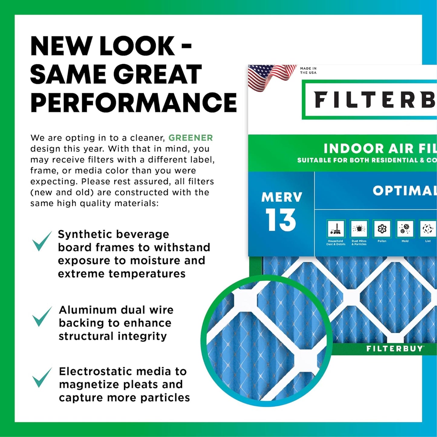 Filterbuy 16x22x1 MERV 13 Air Filters 3-Pack - Enhanced Home Air Quality