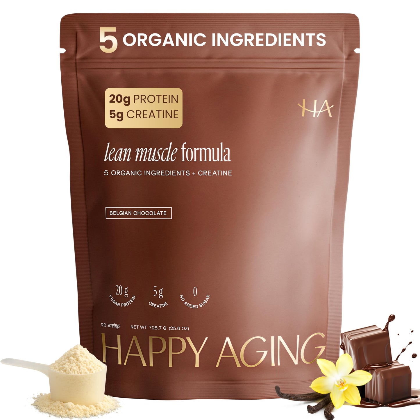 Organic Plant Protein Powder for Women - 20g Pea & Pumpkin Seed Protein with 5g Creatine