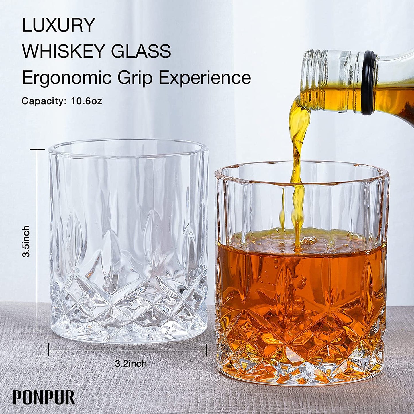 "World's Best Husband" 26oz Crystal Whiskey Decanter Set w/ 2 Whiskey Glasses